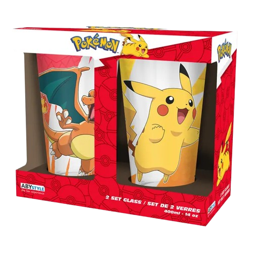 Pokémon - Set of 2 XXL Glasses - Pikachu & Charizard
