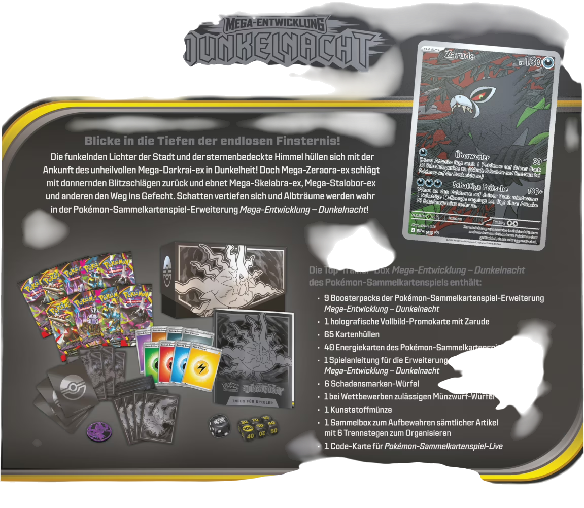 Pokemon Mega Entwicklung Dunkelnacht Top Trainer Box Deutsch